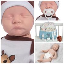 Boneco Reborn 100% Silicone Levi Capivara Fofinho Dormindo Boneco Reborn 100% Silicone Levi Capivara Fofinho Dormindo
