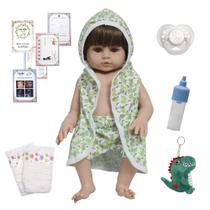 Boneco Reborn Bebê Arthur Saída de Banho Jacarezinho 46cm Boneco Reborn Bebê Arthur Saída de Banho Jacarezinho 46cm