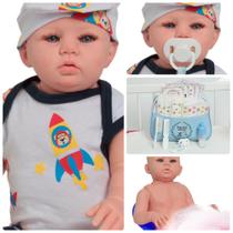 Boneco Reborn Bebê Corpo 100% Vinil Com Bolsa Maternidade