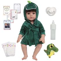 Boneco Reborn Bebê Grande 100% Vinil Siliconado Kit 12 Itens