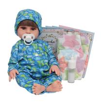 Boneco Reborn Bebê Menino Realista Pijama Dinossauro Fofo Boneco Reborn Bebê Menino Realista Pijama Dinossauro Fofo
