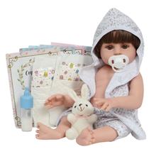 Boneco Reborn Bebê Menino Saída de Banho Coelhinho 46cm Boneco Reborn Bebê Menino Saída de Banho Coelhinho 46cm