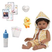 Boneco Reborn Bebê Negro Realista Silicone Pode Dar Banho