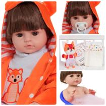 Boneco Reborn Bebê Príncipe Com Kit Acessórios Pode Banho Boneco Reborn Bebê Príncipe Com Kit Acessórios Pode Banho