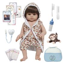 Boneco Reborn Bebê Príncipe Enxoval Completo Saída de Banho