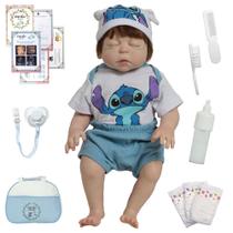 Boneco Reborn Bebê Príncipe Olho Fechado + Kit Acessórios