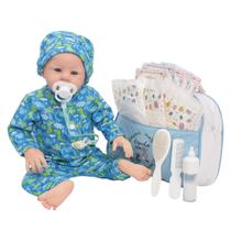 Boneco Reborn Bebê Realista 48cm Com Bolsa Maternidade