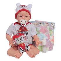 Boneco Reborn Bebê Realista Careca 48cm Pode Dar Banho