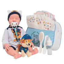 Boneco Reborn Bebê Realista Levi Com Bolsa Kit Acessórios