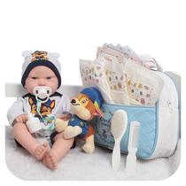 Boneco Reborn Bebê Realista Masculino Com Bolsa Acessórios Boneco Reborn Bebê Realista Masculino Com Bolsa Acessórios