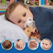 Boneco Reborn Bebê Realista Menino Cabelo Fio a Fio 46cm Boneco Reborn Bebê Realista Menino Cabelo Fio a Fio 46cm