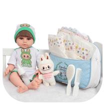 Boneco Reborn Bebê Realista Menino Kit Bolsa Acessórios Boneco Reborn Bebê Realista Menino Kit Bolsa Acessórios