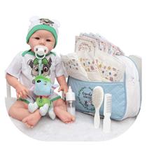 Boneco Reborn Bebê Realista Recém Nascido Bolsa Acessórios