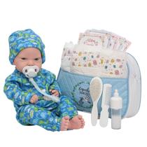 Boneco Reborn Bebê Realista Silicone Com Bolsa Maternidade