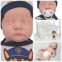 Boneco Reborn Bebê Recém Nascido 100% Silicone Acessórios