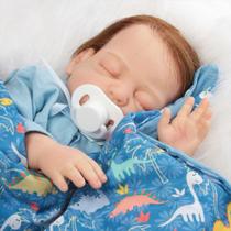 Boneco Reborn Bebê Recém Nascido Cabelo Fio a Fio Dormindo Boneco Reborn Bebê Recém Nascido Cabelo Fio a Fio Dormindo