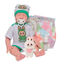 Boneco Reborn Bebê Silicone Levi Kit Acessórios Pelúcia Boneco Reborn Bebê Silicone Levi Kit Acessórios Pelúcia
