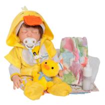 Boneco Reborn Cabelo Realista Patinho com Pelúcia Fofinha Boneco Reborn Cabelo Realista Patinho com Pelúcia Fofinha