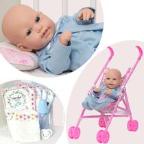 Boneco Reborn Carequinha Pode Dar Banho Kit 11 Acessórios Boneco Reborn Carequinha Pode Dar Banho Kit 11 Acessórios