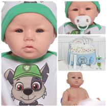Boneco Reborn Grande Masculino de Silicone Pode Dar Banho Boneco Reborn Grande Masculino de Silicone Pode Dar Banho