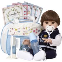 Boneco Reborn Homem Baby Alive Com Bolsa Kit Vários Itens
