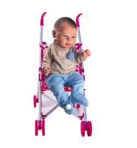 Boneco Reborn Infantil Bebe Lindo Com Carrinho De Passeio