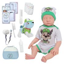 Boneco Reborn Levi Olho Fechado Corpo Silicone Com Kit Bolsa Boneco Reborn Levi Olho Fechado Corpo Silicone Com Kit Bolsa