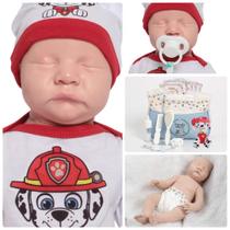 Boneco Reborn Levi Recém Nascido Olhos Fechados 42cm Itens