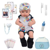Boneco Reborn Luca Careca Conjunto Aviador Completo + Itens Boneco Reborn Luca Careca Conjunto Aviador Completo + Itens