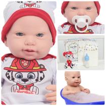 Boneco Reborn Lucca 43cm Recém Nascido Com Kit Itens Pelúcia