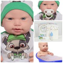 Boneco Reborn Lucca Recém Nascido Careca Com Pelúcia Itens