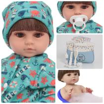 Boneco Reborn Masculino Bebê Realista Com Bolsa Maternidade Boneco Reborn Masculino Bebê Realista Com Bolsa Maternidade