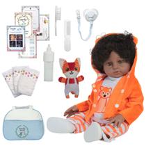 Boneco Reborn Masculino Cabelo Cacheado Raposa Pode Banho