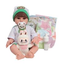 Boneco Reborn Masculino Corpo de Silicone Pelúcia Itens