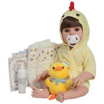 Boneco Reborn Masculino Realista Saída de Banho + Pelúcia