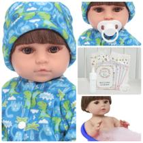 Boneco Reborn Masculino Recém Nascido Arthur Pijama Itens