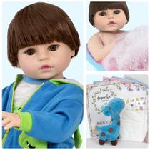 Boneco Reborn Masculino Sapinho Recem Nascido + Kit 9 Itens