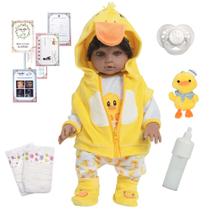 Boneco Reborn Menino Cabelo Cacheado Com Roupa Patinho Boneco Reborn Menino Cabelo Cacheado Com Roupa Patinho