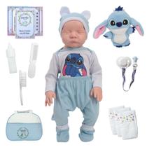 Boneco Reborn Menino Careca Stitch com Pelúcia e Acessórios Boneco Reborn Menino Careca Stitch com Pelúcia e Acessórios