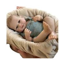 Boneco Reborn Menino De Silicone Vinílico Realista De 50cm, Toque Macio, Corpo Pintado, Elijah Bebe,