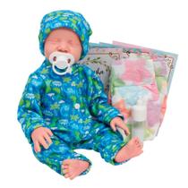 Boneco Reborn Menino Realista Levi Pijama Dinossauro Fofo