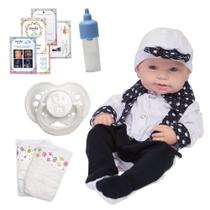 Boneco Reborn Menino Realista Olhos Azuis 43cm Enxoval Coroa
