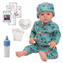 Boneco Reborn Menino Recém Nascido Macacão Marinheiro Fofo