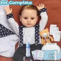 Boneco Reborn Menino Silicone Realista Cabelo Fio a Fio