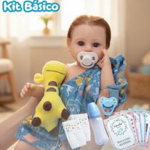 Boneco Reborn Menino Silicone Realista Cabelo Fio a Fio