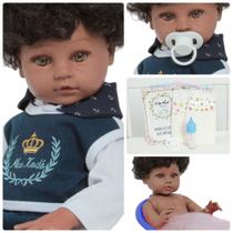 Boneco Reborn Negro 100% Vinil Príncipe Com Vários Itens