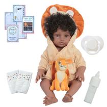 Boneco Reborn Negro Realista Corpo de Silicone + Acessórios Boneco Reborn Negro Realista Corpo de Silicone + Acessórios