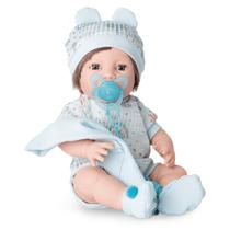 Boneco Reborn New Born Premium Olhos Fecham Roupa Azul