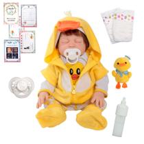 Boneco Reborn Patinho com Kit Completo e Cabelo Realista