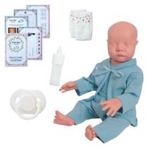 Boneco Reborn Realista com Kit Fraldas e Mamadeira